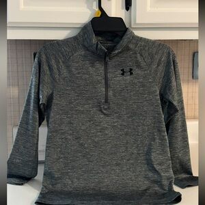 Kids Under Armour Charcoal Quarter-Zip Top